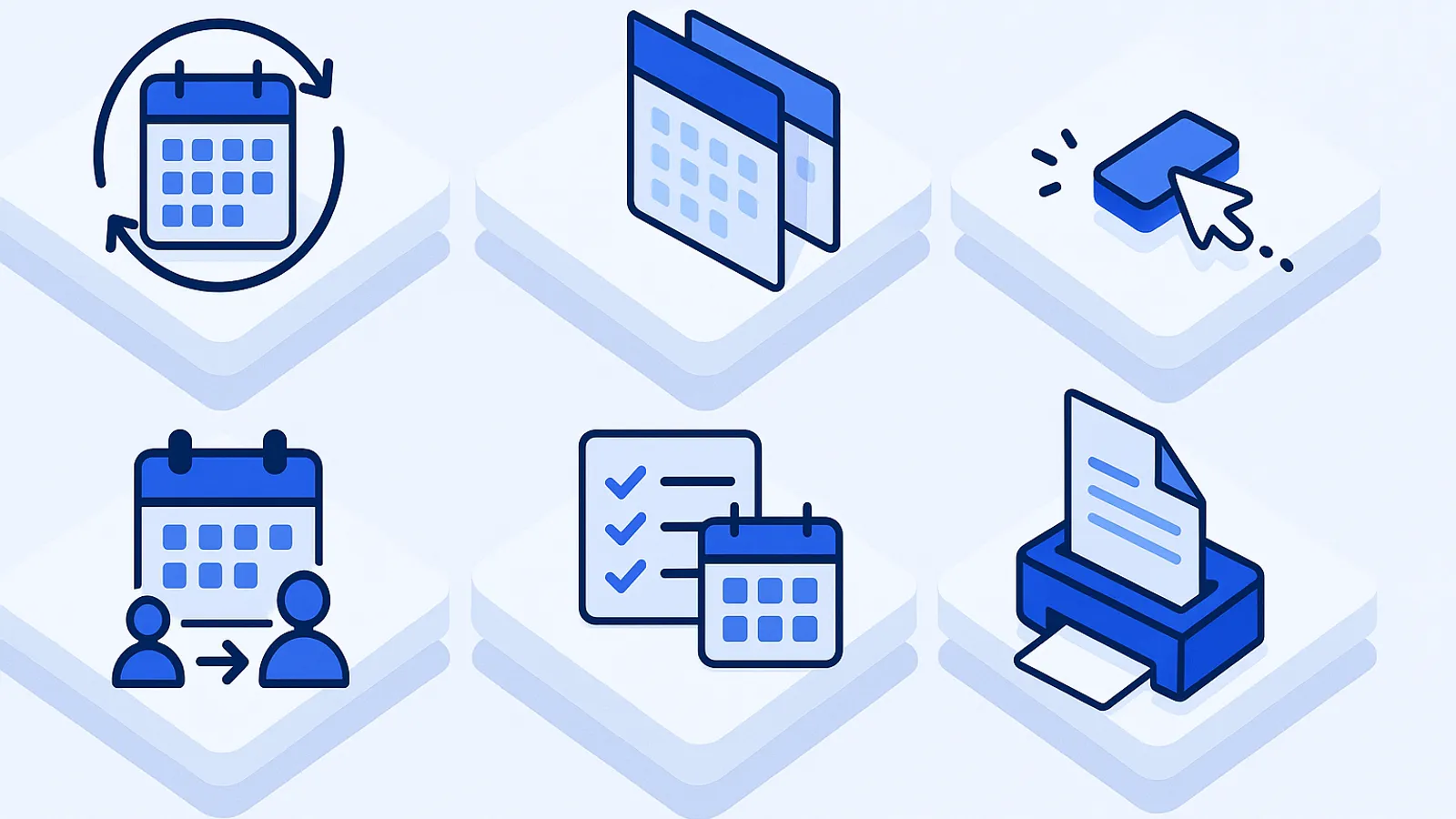 The seven criteria for a serious yearly planner: calendar sync, multi-calendar overlay, drag-and-drop editing, team sharing, task management alongside events, and PDF export with printing
