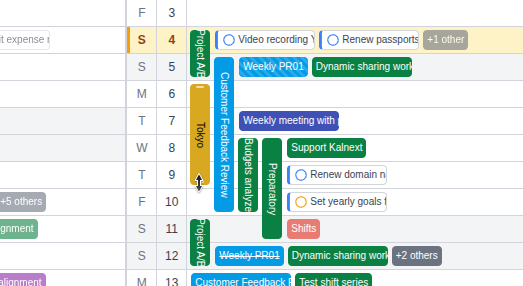 Multi-day event resizing